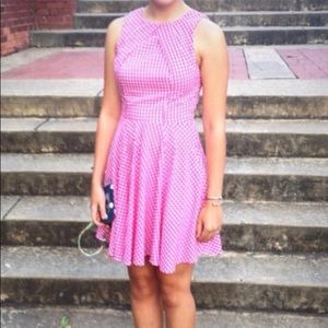 Pink and white checkered light weight dress